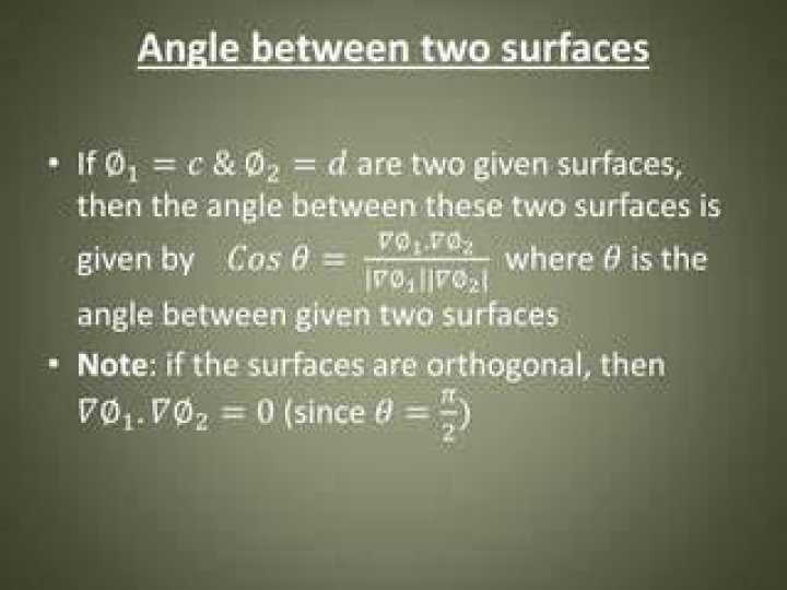 Angle between two surfaces