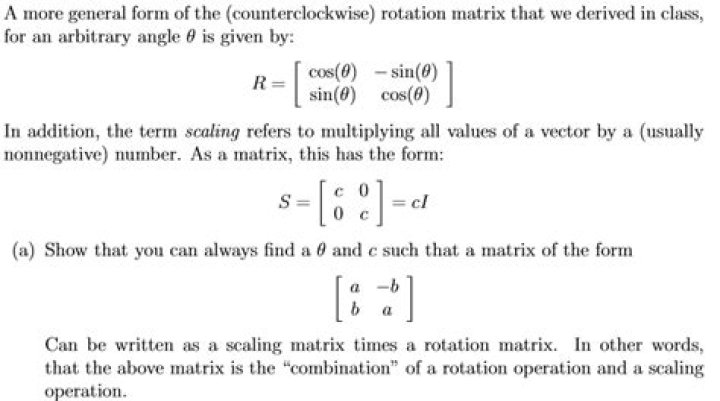Counterclockwise rotation matrix