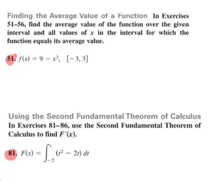 Finding an average value of a function