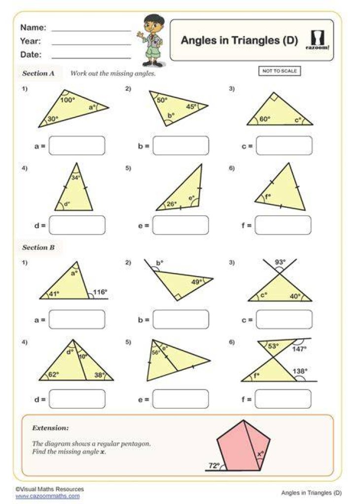 Finding the angles of a triangle using algebraic expressions