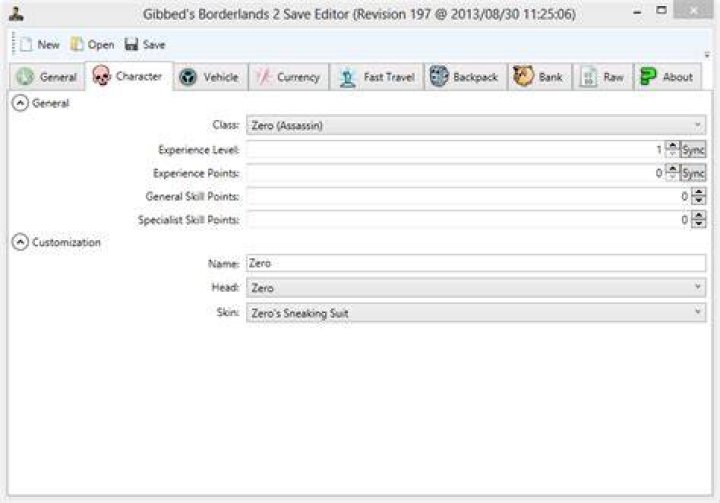 Gibbed interface