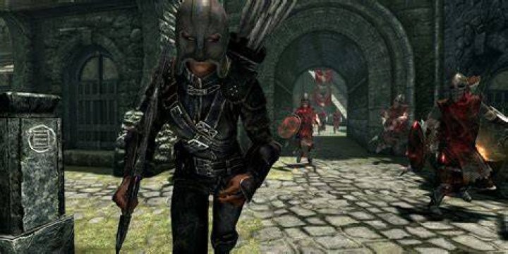 How do I get away from the guards in Skyrim with low health?