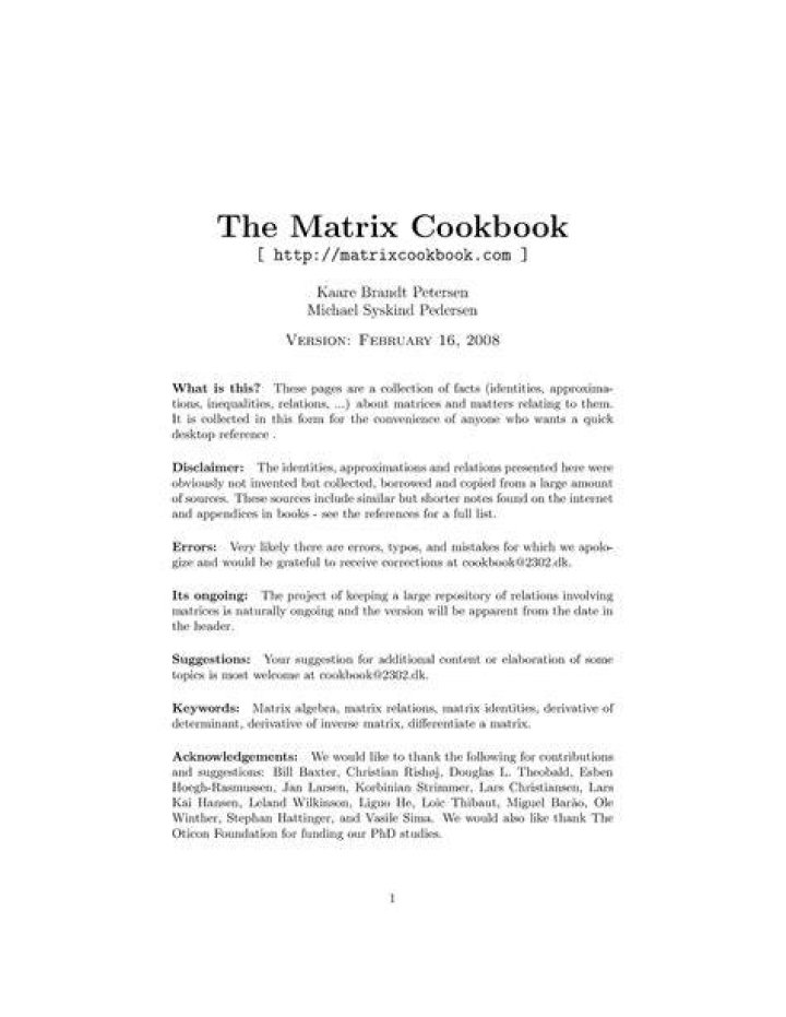 How should I study The Matrix Cookbook?