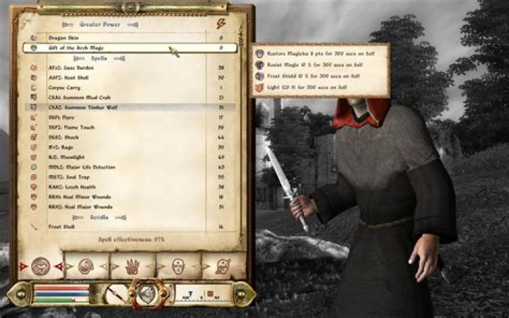 How to make Spell list in Oblivion smaller?