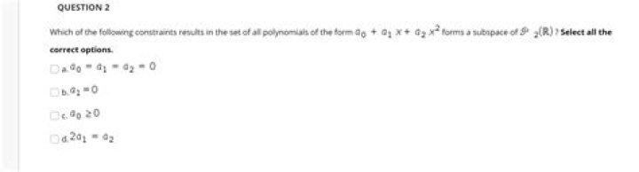 Linear Algebra Polynomial Subspace