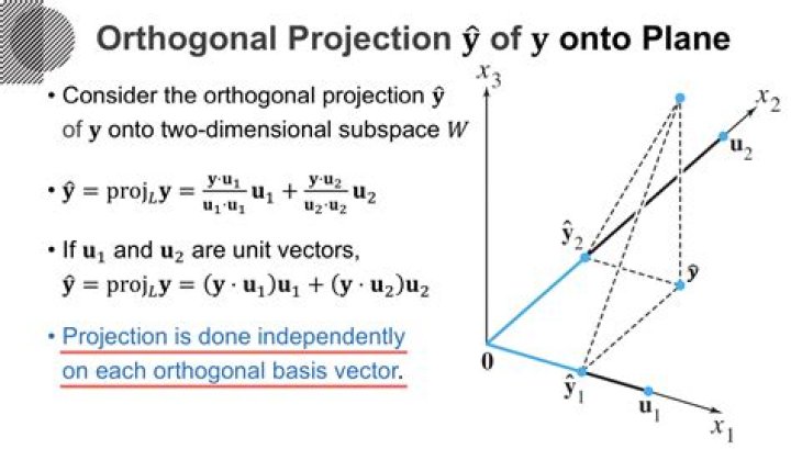 Orthogonal projection onto a vector with matrix transformation