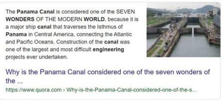 Panama canal not in list of wonders?