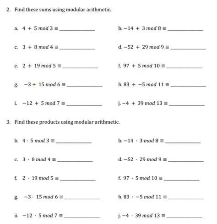 Random math questions (modular arithmetic & notation)