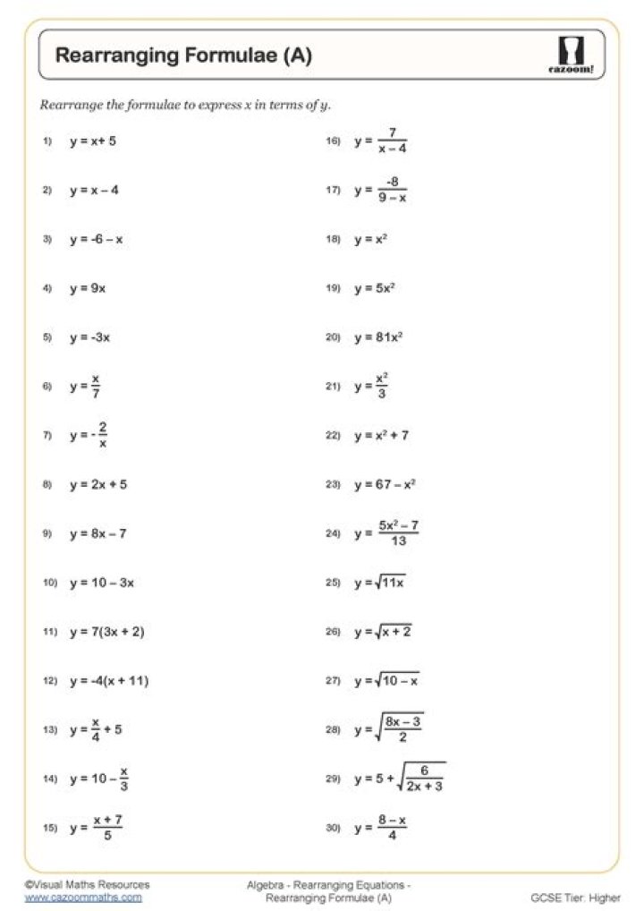 Rearranging formulas involving fractions