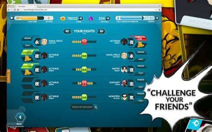 Screenshot of challenge menu with hammer