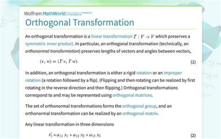 What is orthogonal transformation?