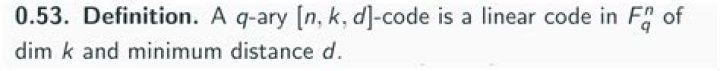What is the difference between a linear $[n,k]$-code and a linear $[n,k,d]$-code?